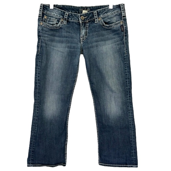 Silver Women’s Santorini Cropped Low Rise Denim Jeans‎  Sz 32 - Picture 1 of 9